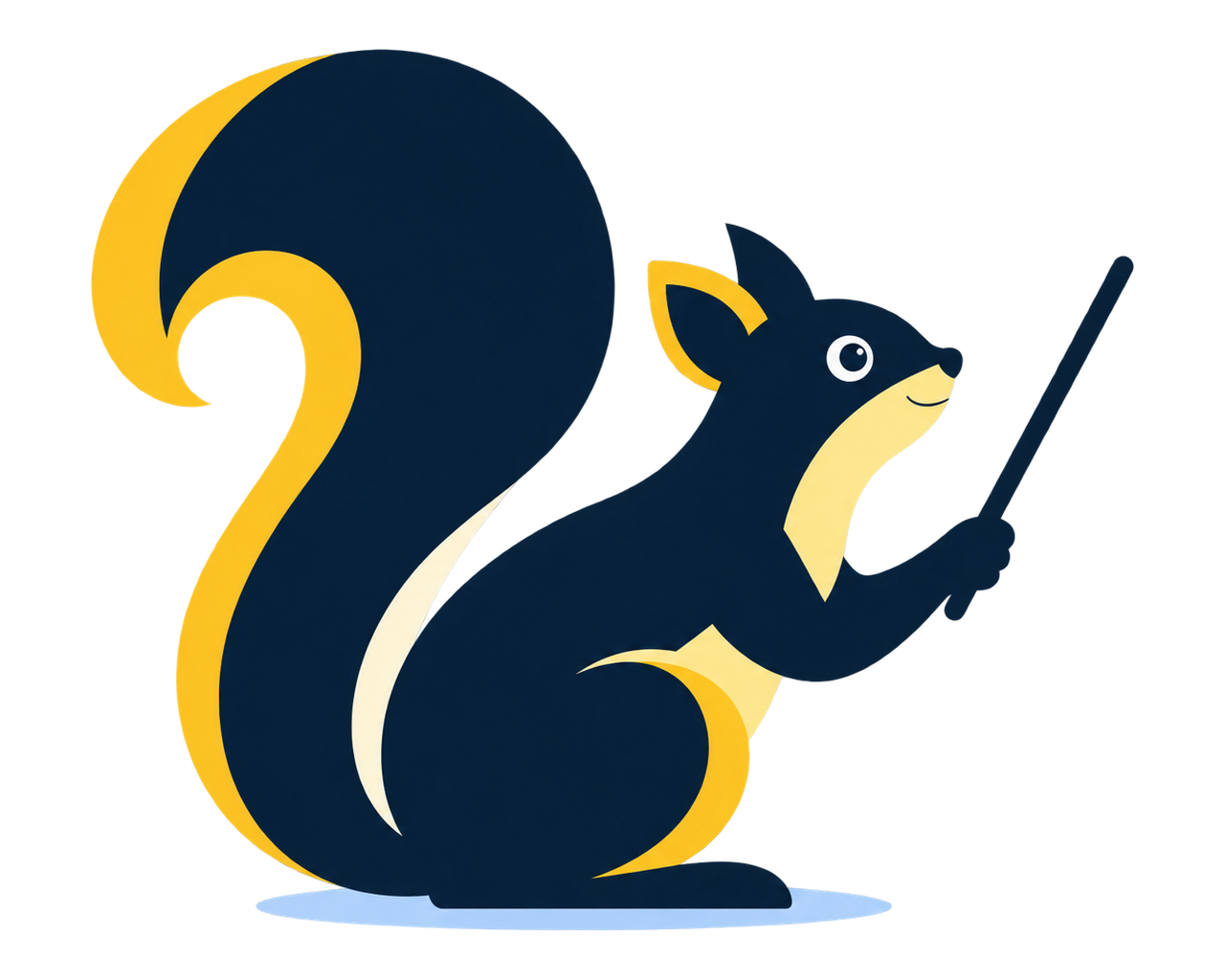 A squirrel working a little magic with a wand